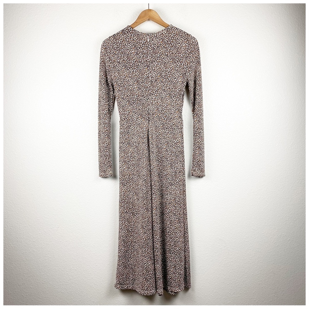 Banana Republic Fit and Flare Leopard Print Long Sleeve Midi Dress‎ Size XS - Picture 4 of 12